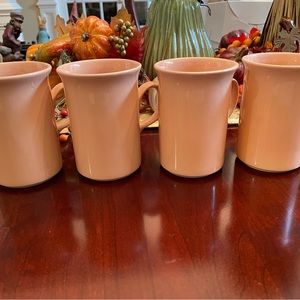 Vintage Churchill England Ceramic Coffee/Tea Cups/Mugs Set Of 4, Peach Color